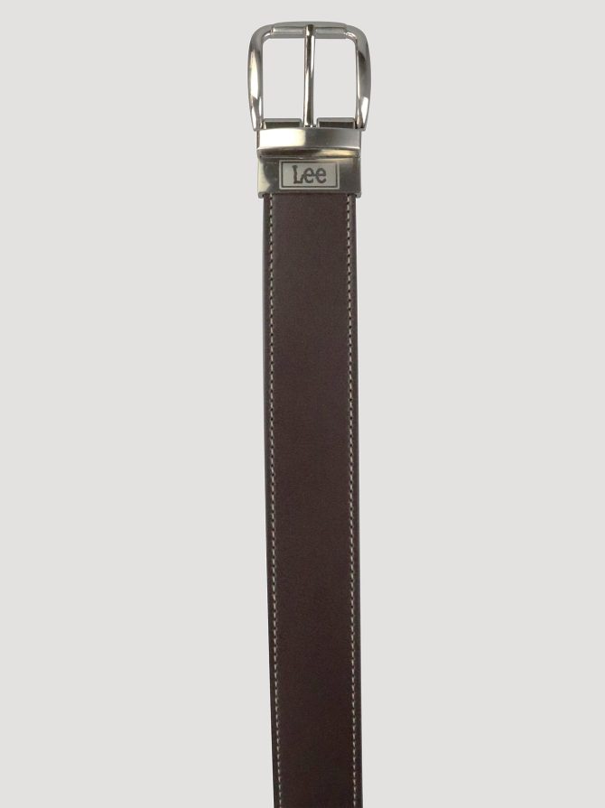 Men's Reversible Stitched Leather Belt - Image 3