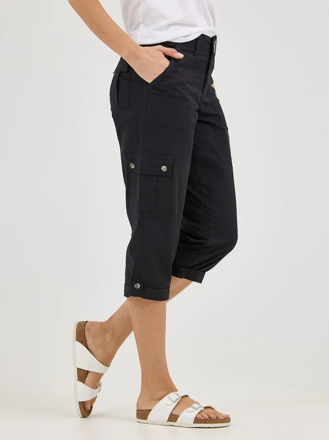Women's Ultra Lux Comfort with Flex-to-Go Relaxed Fit Cargo Capri - Image 4