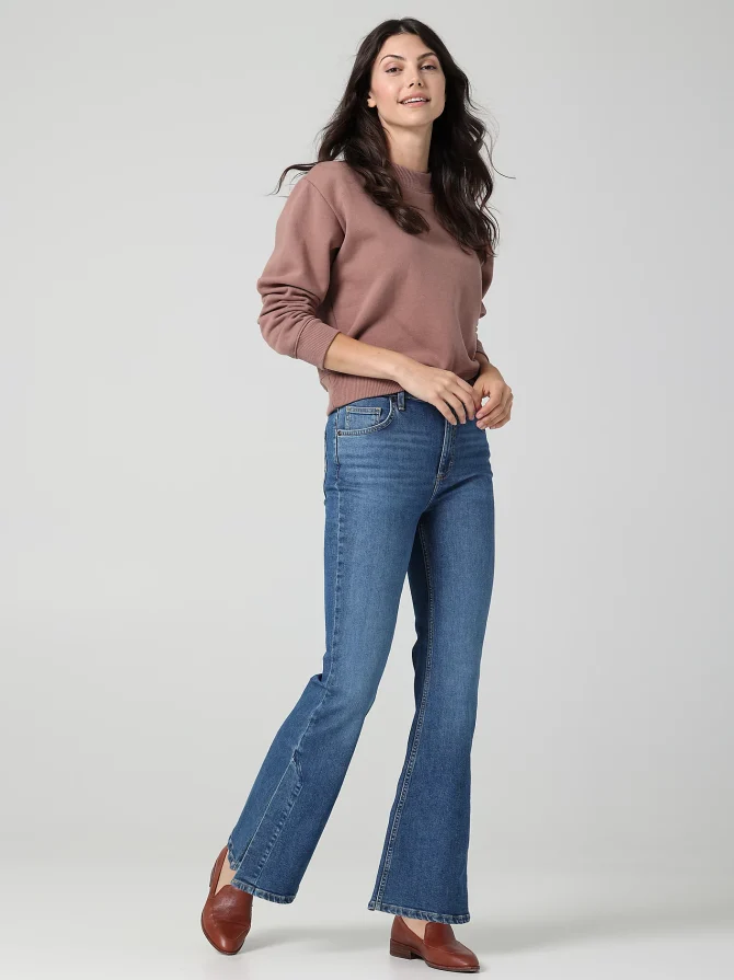 Women's High Rise Split Flare Jean - Image 6