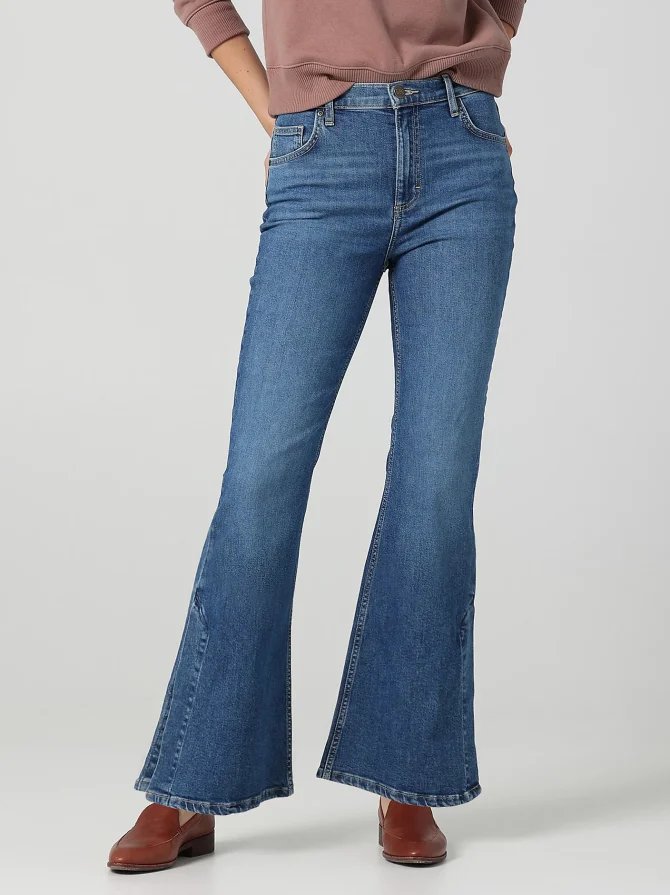 Women's High Rise Split Flare Jean