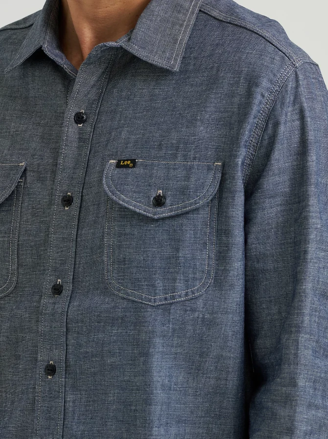 Men's Lee 101 70's Denim Overshirt - Image 4