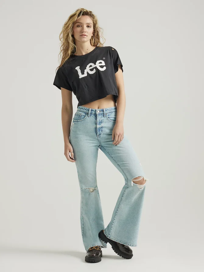 Women's High Rise Flare Jean - Image 4
