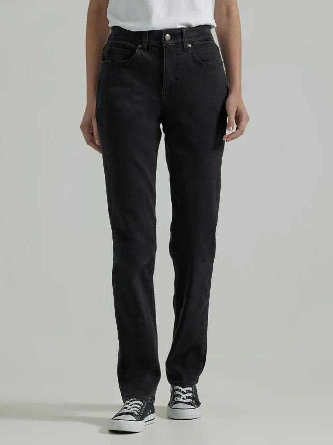 Women's Ultra Lux Comfort with Flex Motion Straight Jean (Petite) - Image 2