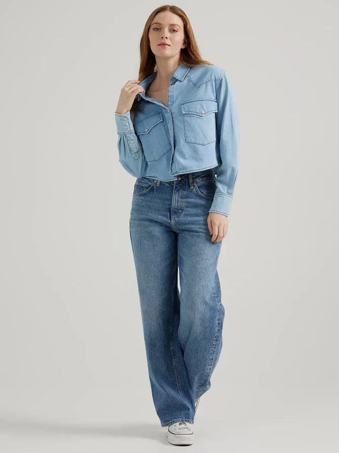 Women's Cropped Western Overshirt - Image 2