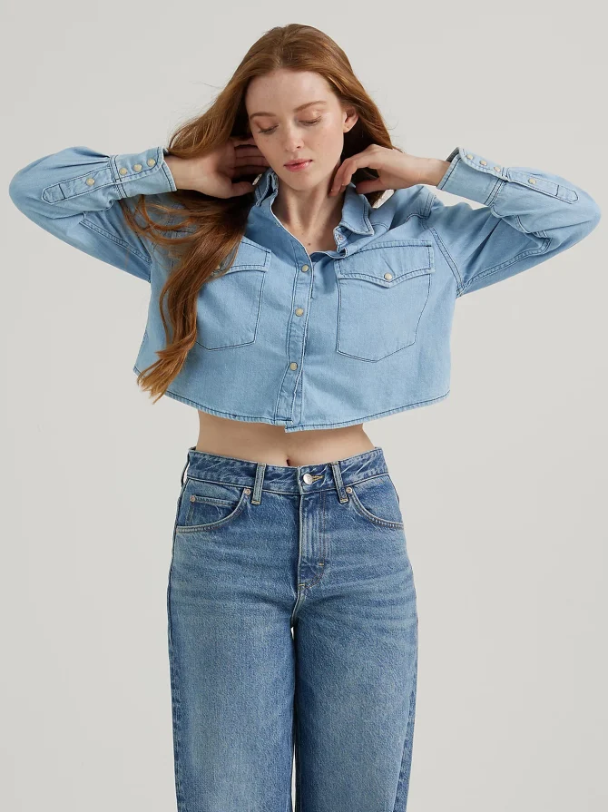 Women's Cropped Western Overshirt