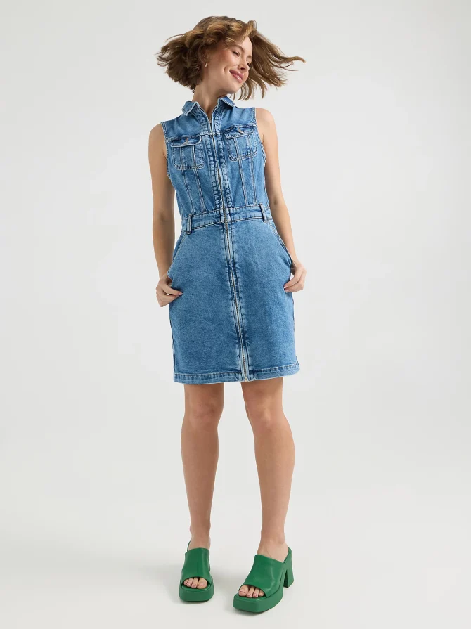 Women's '70s Union-All™ Zip-Up Dress - Image 4