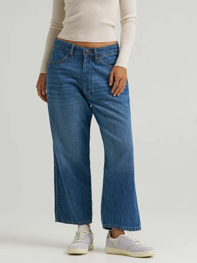 Women's Loose Crop Button-Fly Jean - Image 2