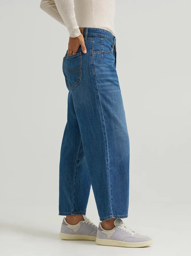 Women's Loose Crop Button-Fly Jean - Image 4