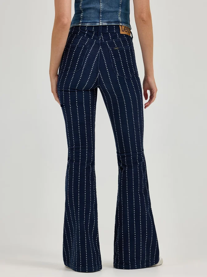 Women's High Rise Stars and Stripes Corduroy Flare Jean - Image 2