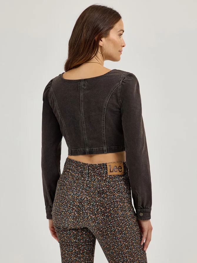 Women's Denim Corset Shirt - Image 3
