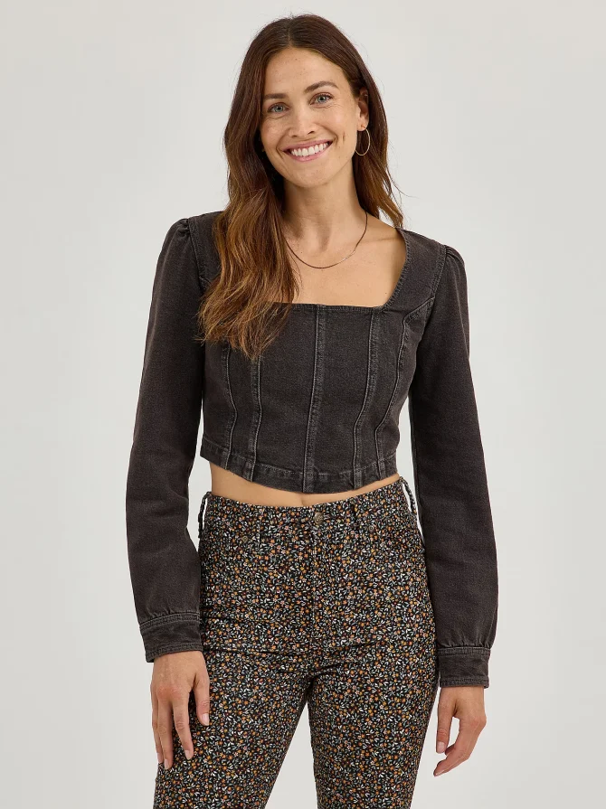 Women's Denim Corset Shirt - Image 5