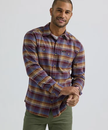 Men's Extreme Motion Working West Plaid Flannel Shirt