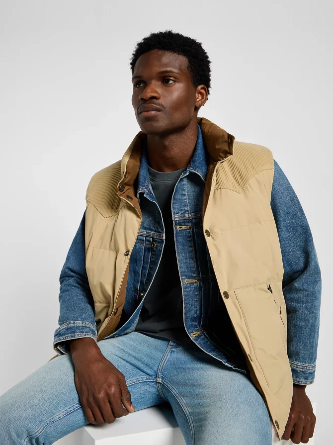 Men's Reversible Western Puffer Vest