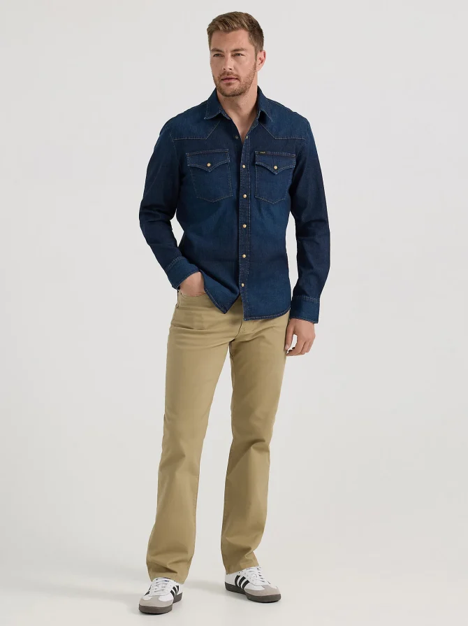 Men's All Purpose Western Denim Snap Shirt - Image 4