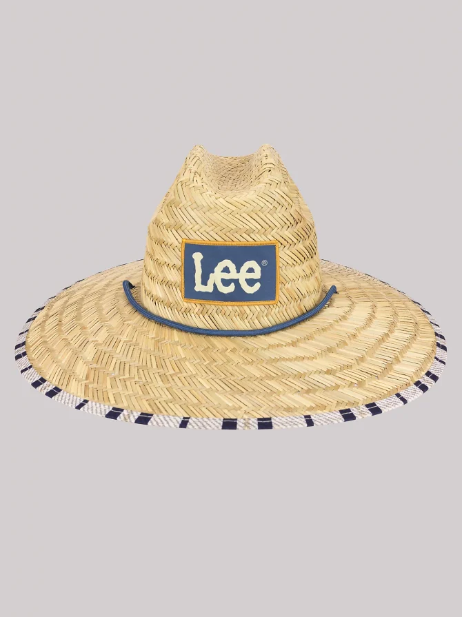 Men's Straw Stripe Lifeguard Hat