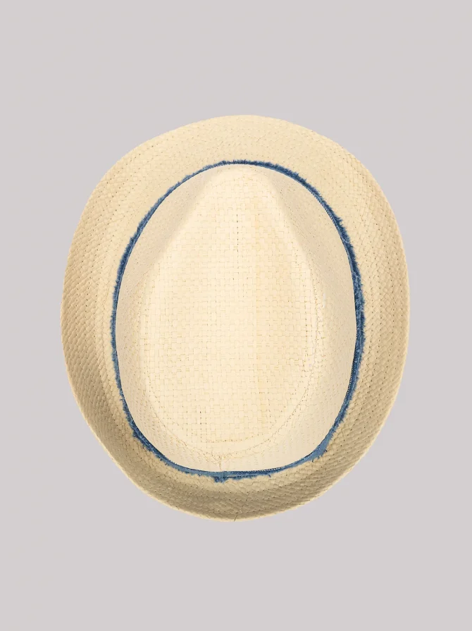 Men's Acid Wash Band Straw Fedora Hat - Image 5