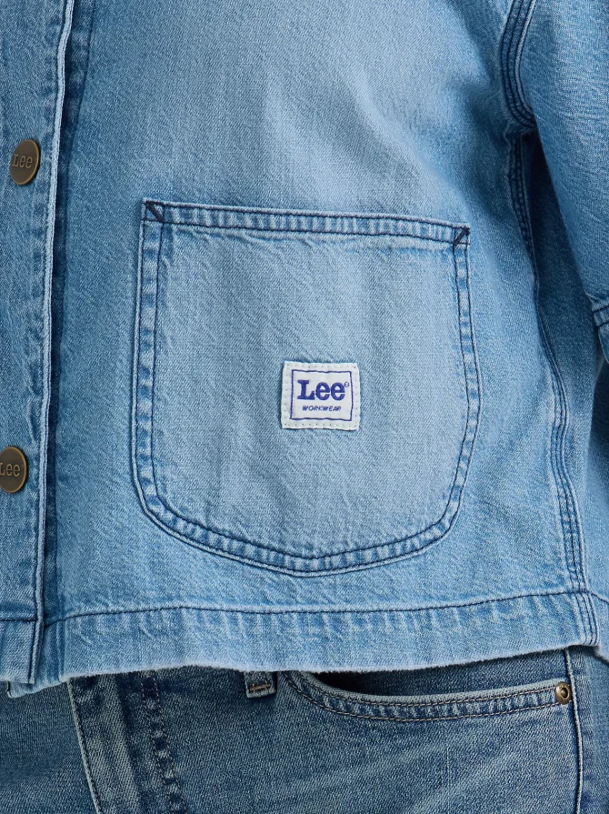 Women's Crop Denim Chore Shirt - Image 3