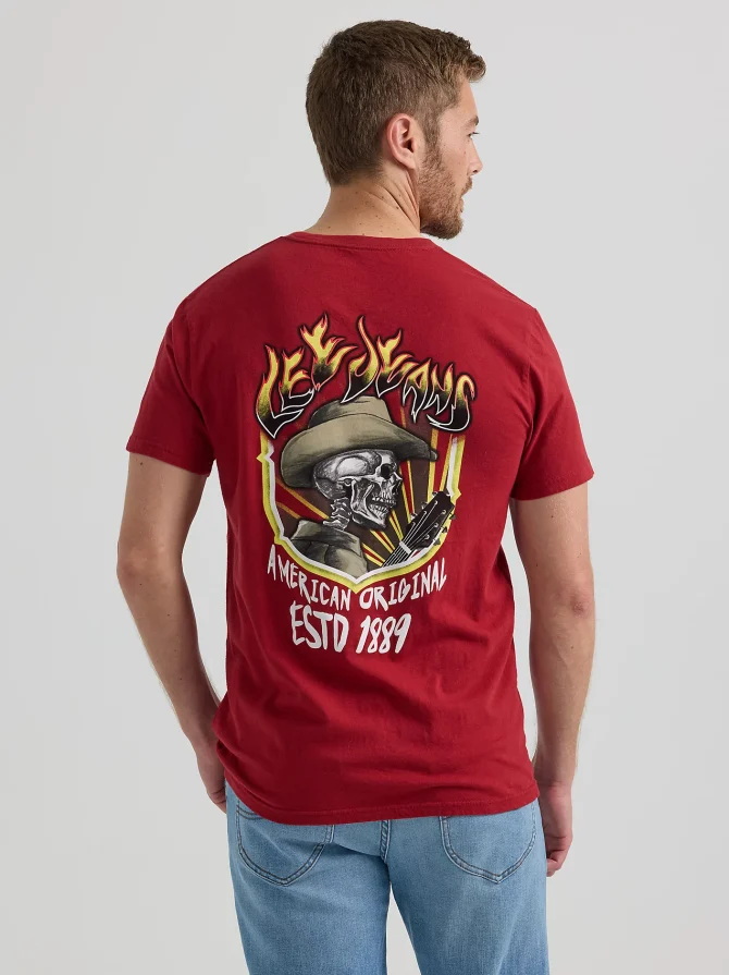 Men's Cowboy Skeleton Graphic Tee - Image 2