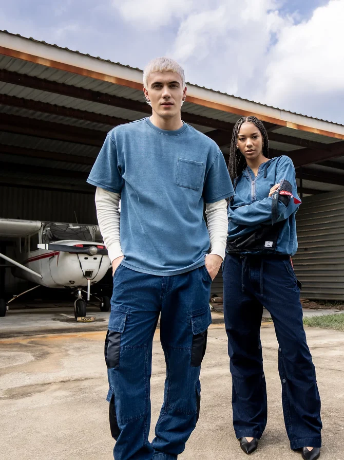 Men's Alpha x Lee® Indigo Dyed Loose Pocket Tee - Image 2