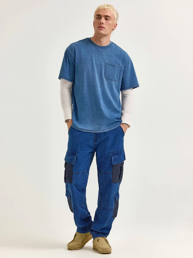 Men's Alpha x Lee® Indigo Dyed Loose Pocket Tee - Image 3