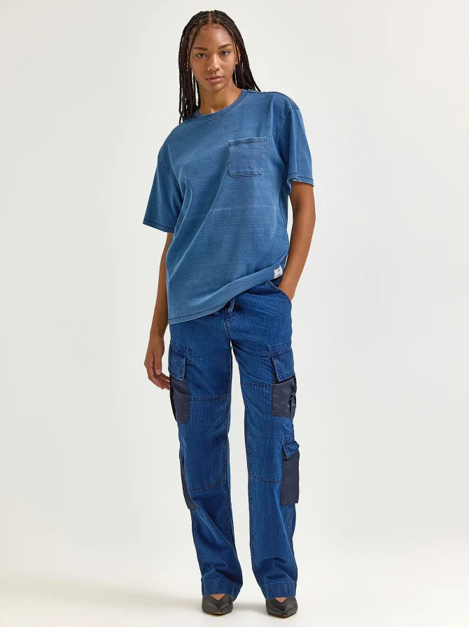 Men's Alpha x Lee® Indigo Dyed Loose Pocket Tee - Image 4