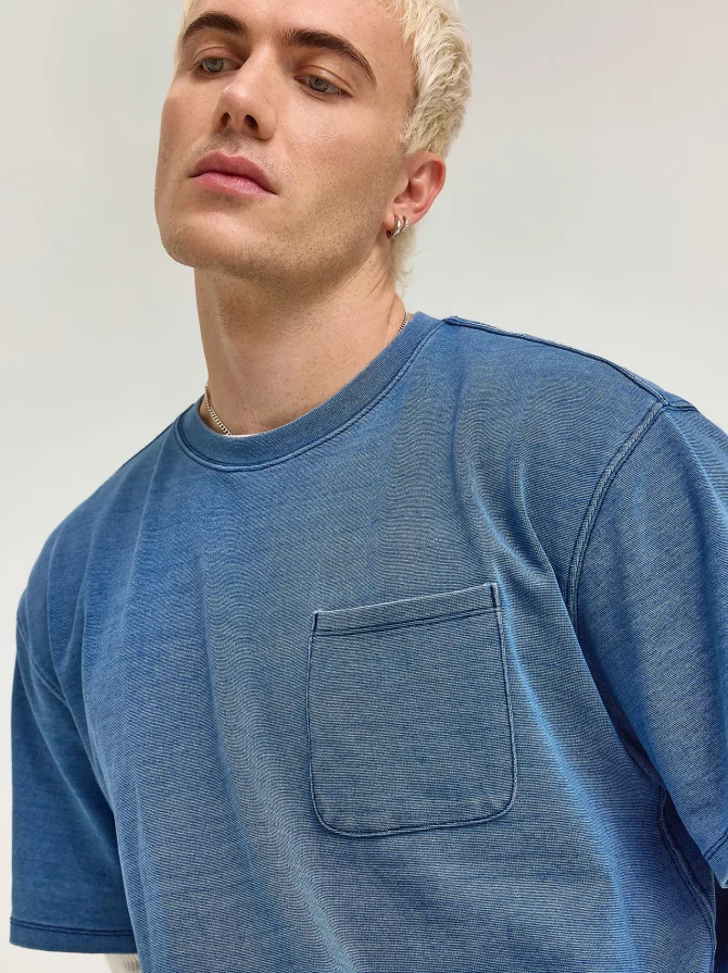 Men's Alpha x Lee® Indigo Dyed Loose Pocket Tee - Image 7
