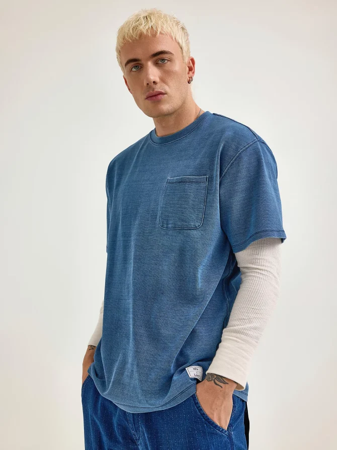 Men's Alpha x Lee® Indigo Dyed Loose Pocket Tee