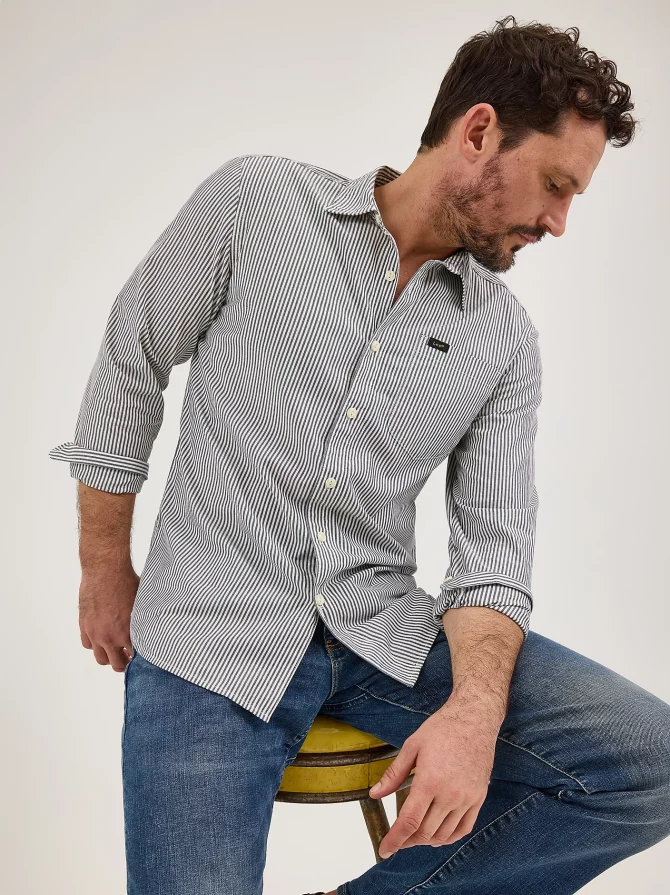 Men's Extreme Motion All Purpose Stripe Button Down Shirt - Image 5