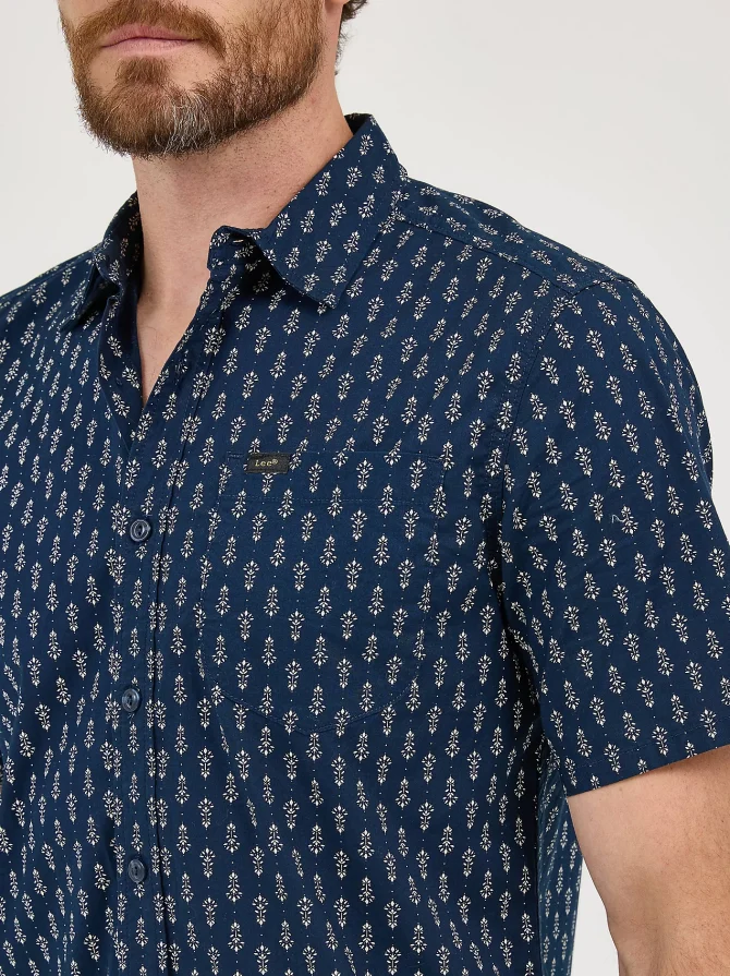 Men's Extreme Motion All Purpose Short Sleeve Print Button Down Shirt - Image 3