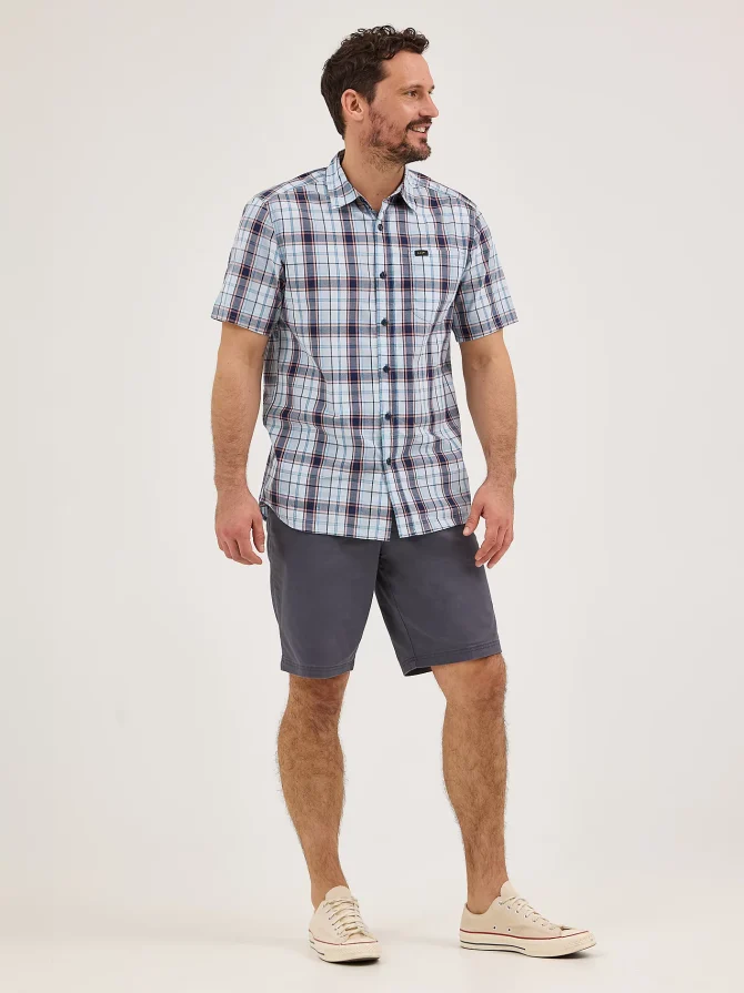 Men's Extreme Motion All Purpose Short Sleeve Plaid Button Down Shirt - Image 4