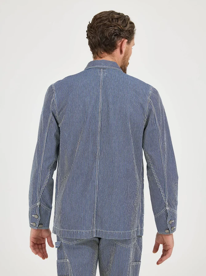 Men's Railroad Stripe Workwear Chore Coat - Image 3