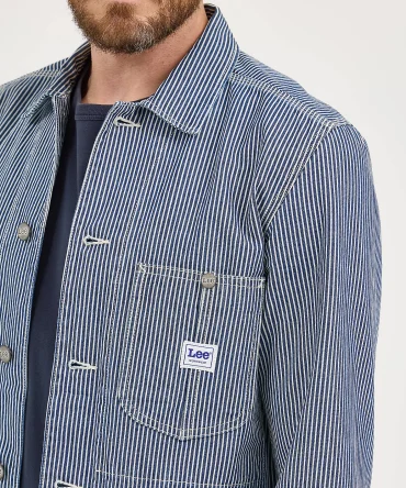 Men's Railroad Stripe Workwear Chore Coat
