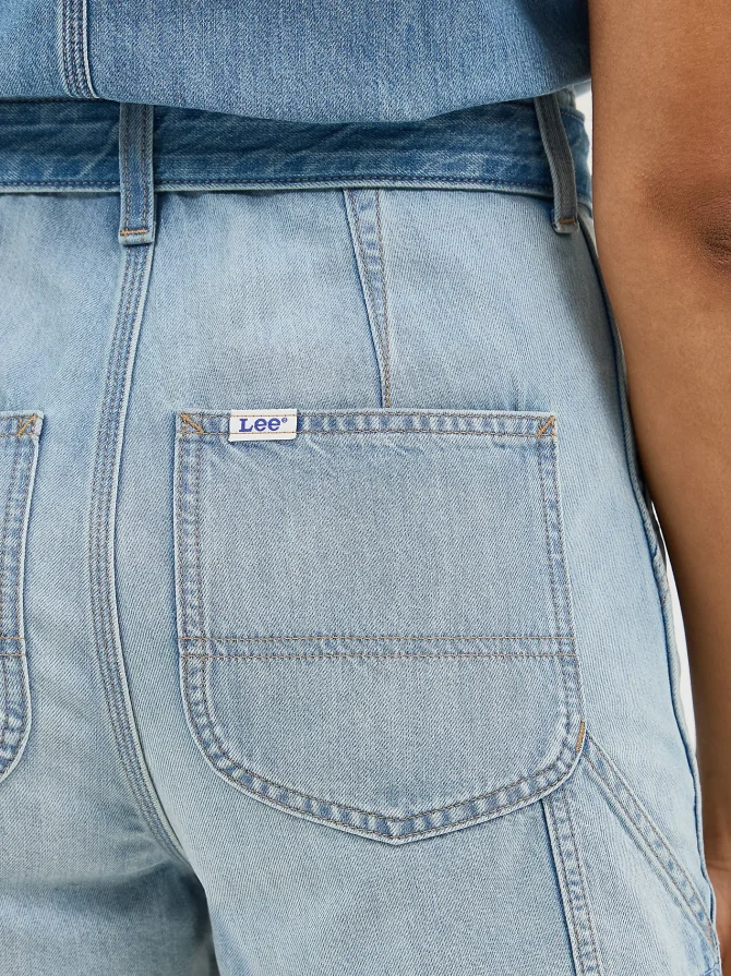 Women's Belted Denim Chore Short All - Image 6