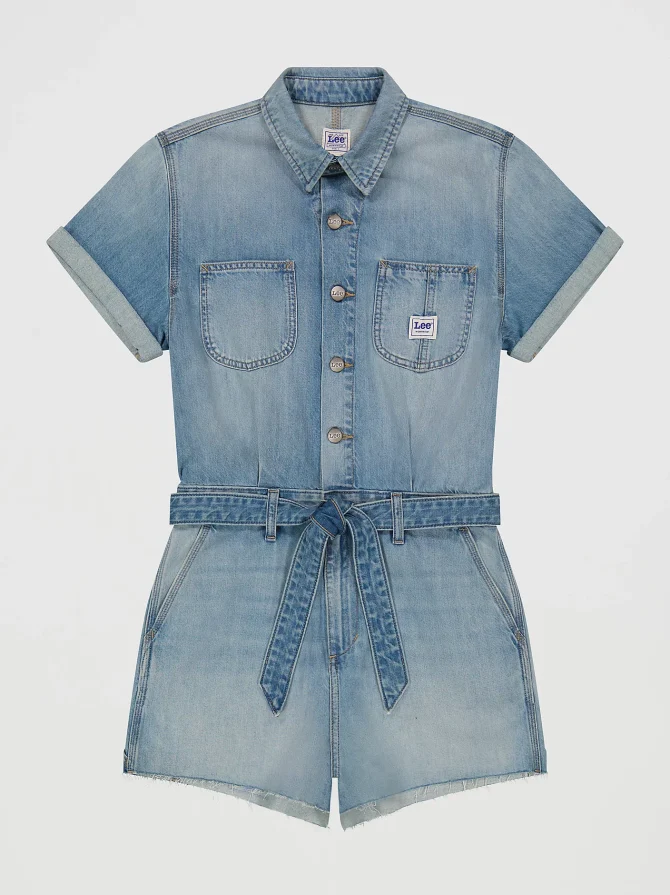 Women's Belted Denim Chore Short All - Image 8