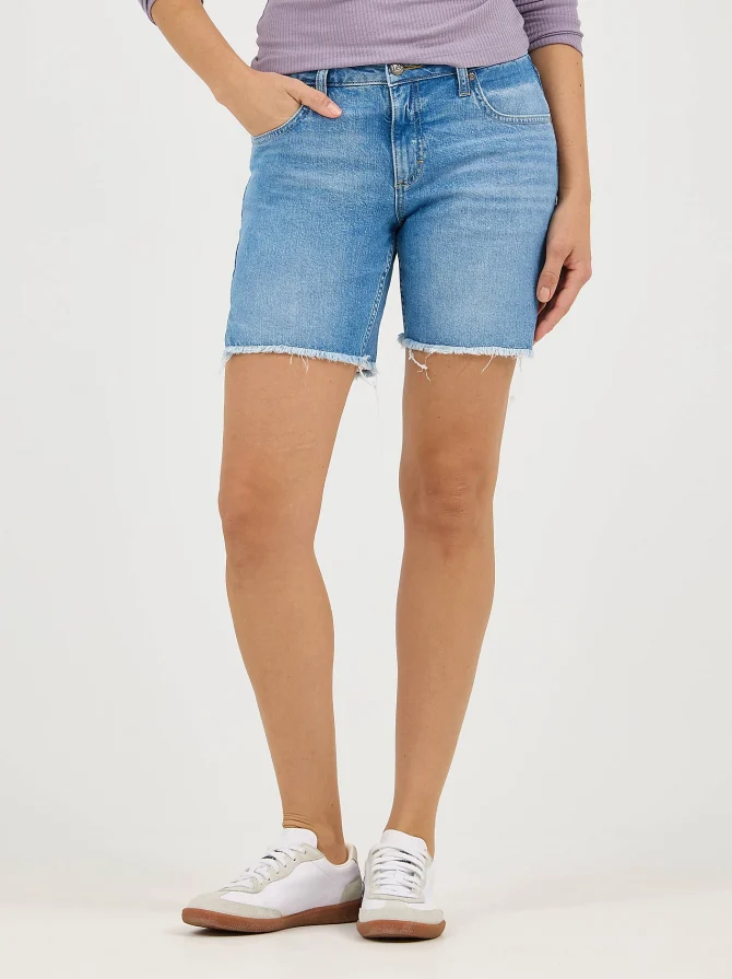 Women's Legendary Frayed Hem Side Slit Short - Image 2
