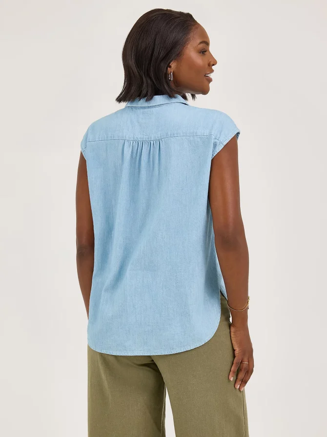 Women's Legendary Cap Sleeve Button Down Shirt - Image 2