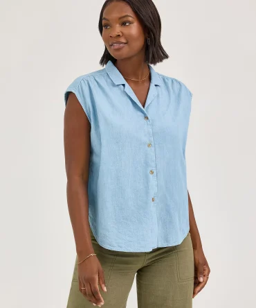 Women's Legendary Cap Sleeve Button Down Shirt