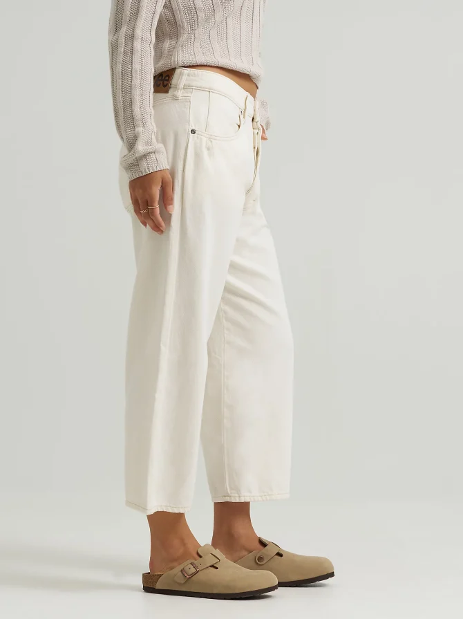 Women's Loose Crop Button-Fly Jean - Image 4
