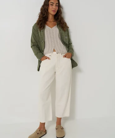 Women's Loose Crop Button-Fly Jean