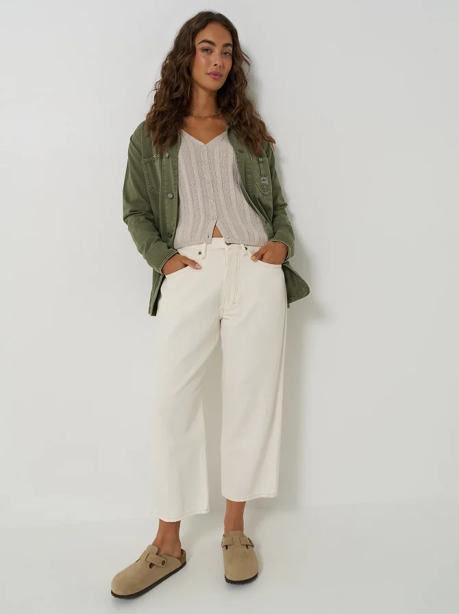 Women's Loose Crop Button-Fly Jean