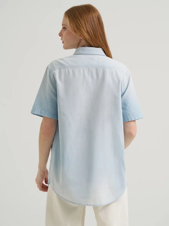 Women's Chambray Utility Button Down Shirt - Image 3