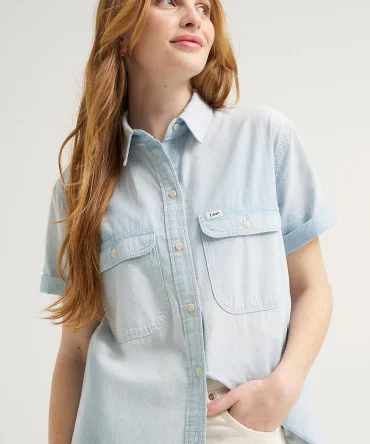 Women's Chambray Utility Button Down Shirt