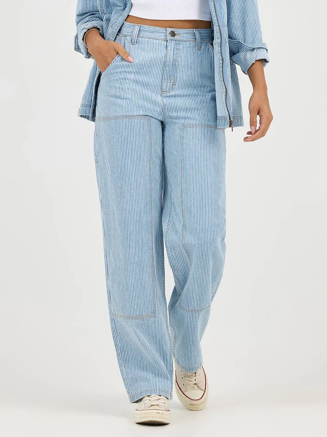 Women's Railroad Stripe Utility Carpenter Pant - Image 3