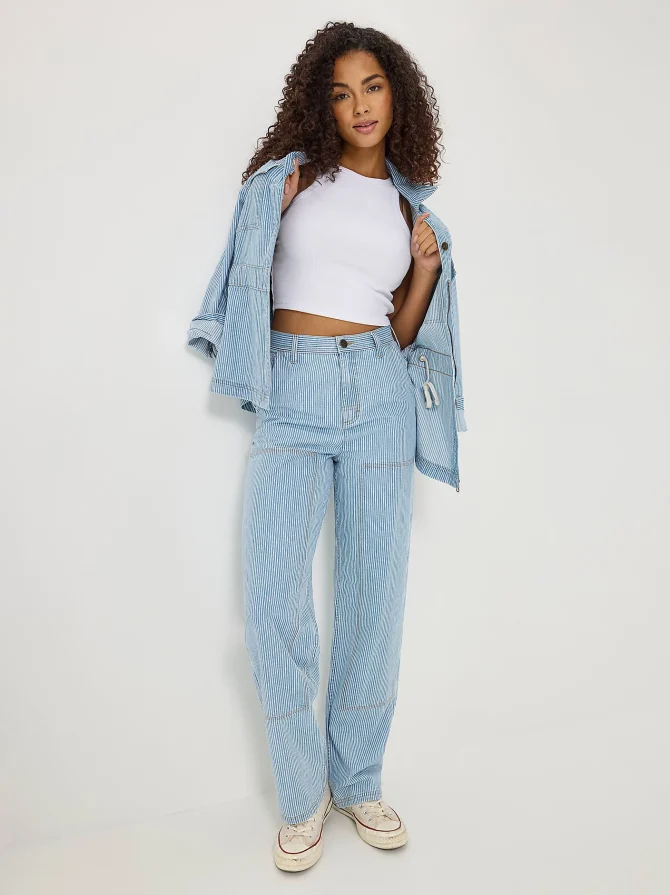 Women's Railroad Stripe Utility Carpenter Pant - Image 6