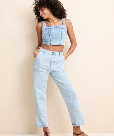 Women's Railroad Stripe Utility Carpenter Pant
