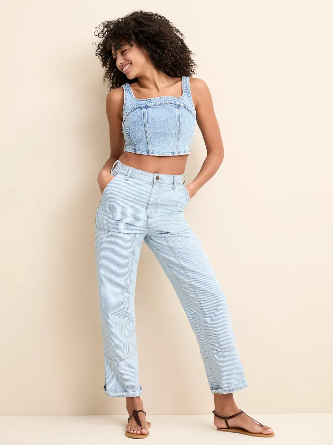 Women's Railroad Stripe Utility Carpenter Pant