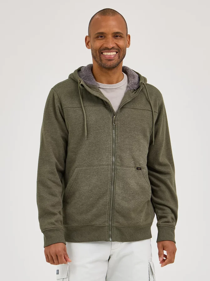 Men's Water Resistant Hooded Sherpa Jacket