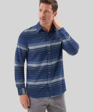 Men's Flannel One-Pocket Stripe Shirt