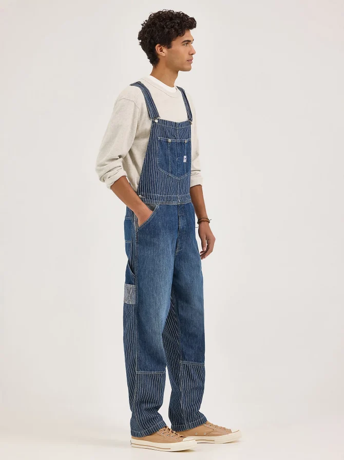 Men's Patchwork Slouch Bib Overall - Image 3