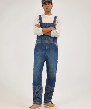 Men's Patchwork Slouch Bib Overall